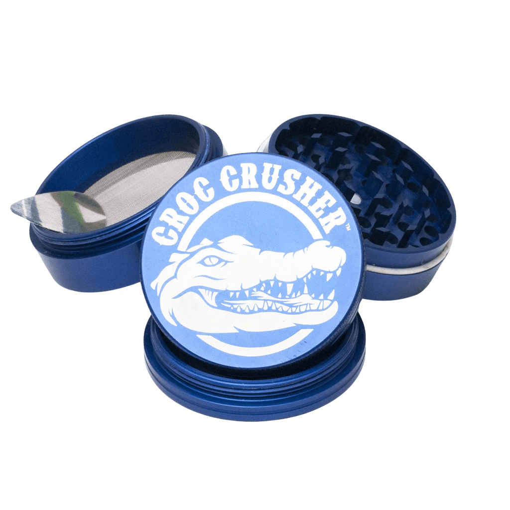 Croc Crusher 2.5" 4 Piece Grinder - Blue - MediVape New Zealand