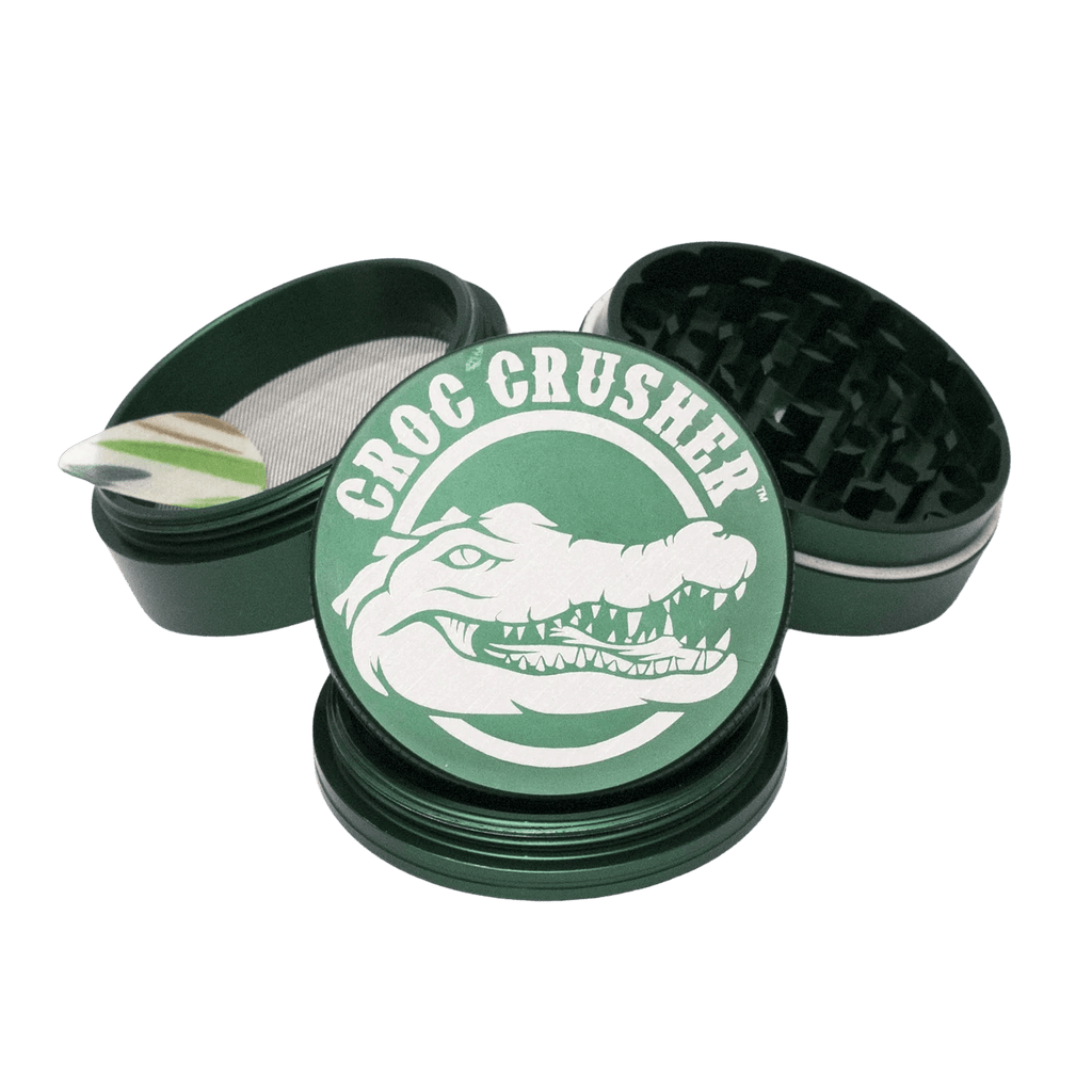 Croc Crusher 2.5" 4 Piece Grinder - Green - MediVape New Zealand