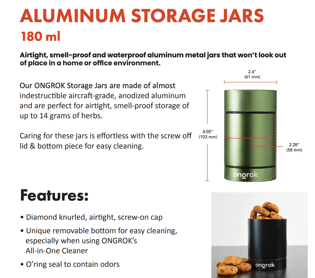 ONGROK Aluminium Storage Jar - Black 14g - MediVape New Zealand
