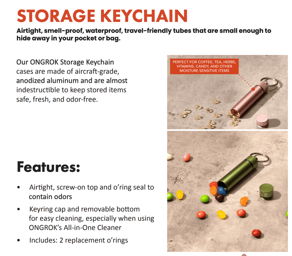 ONGROK Aluminum Storage Keychain - Black - MediVape New Zealand