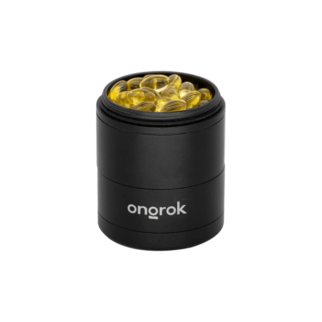 ONGROK Pyramid Tooth Aluminum Storage Grinder | 5pc - Black - MediVape New Zealand