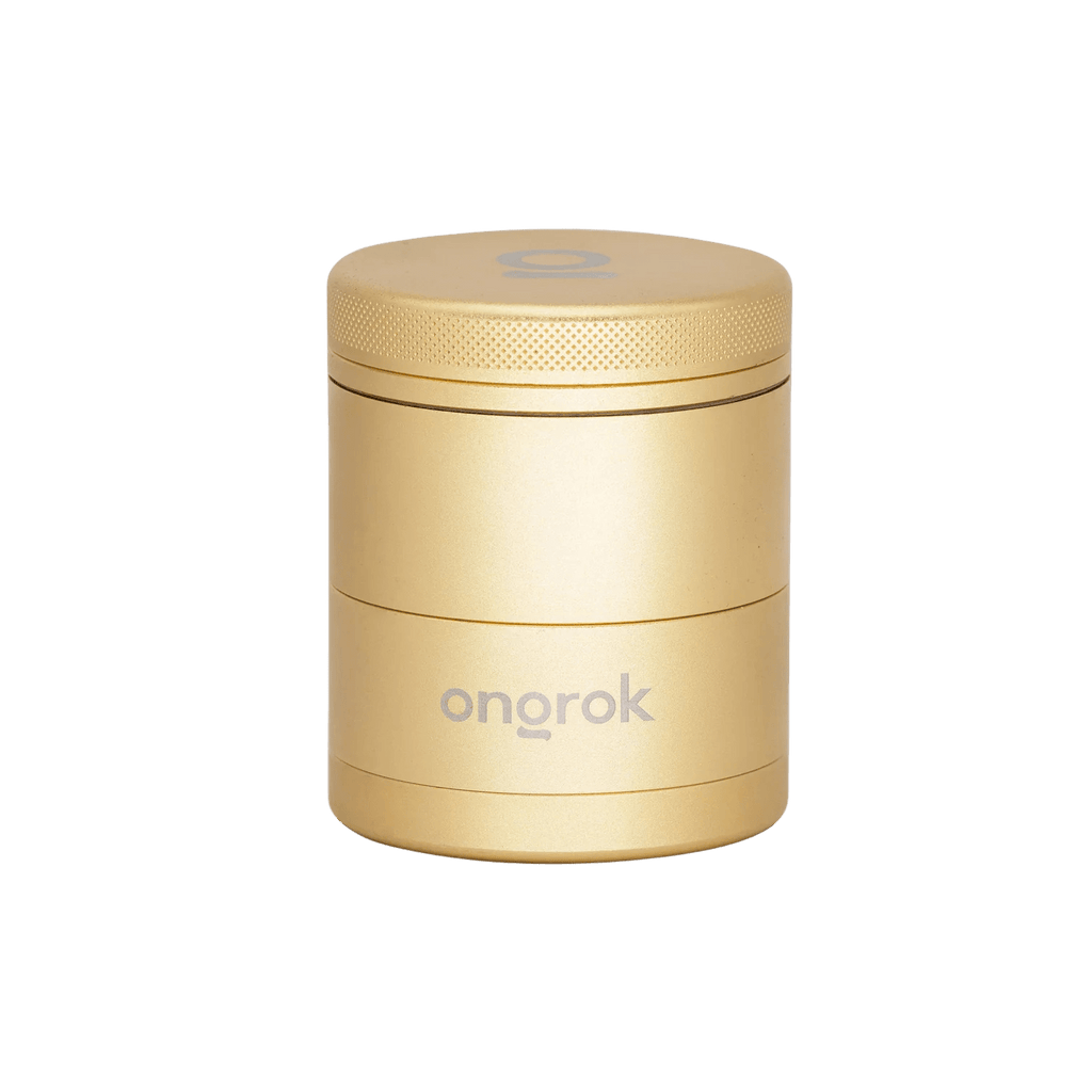 ONGROK Pyramid Tooth Aluminum Storage Grinder | 5pc - Gold - MediVape New Zealand